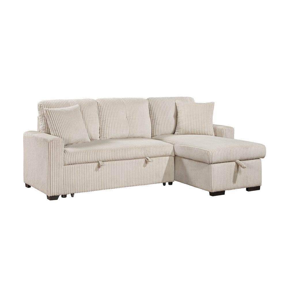 Homelegance  - Rhett 3-Piece Reversible Sectional W/ Pull-out Bed and Hidden Storage in Beige - 9649BExSC  view 7