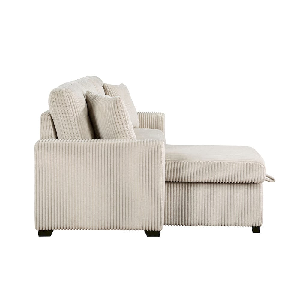 Homelegance  - Rhett 3-Piece Reversible Sectional W/ Pull-out Bed and Hidden Storage in Beige - 9649BExSC  view 9