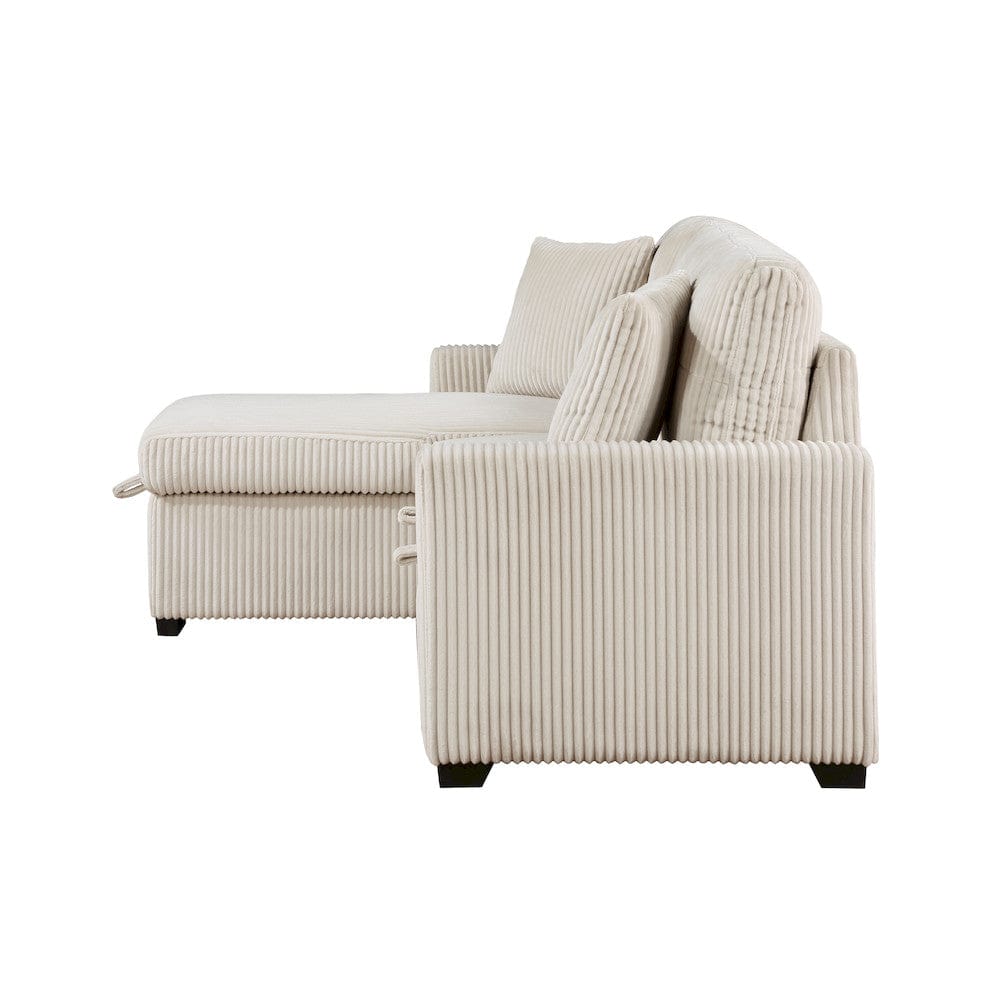 Homelegance  - Rhett 3-Piece Reversible Sectional W/ Pull-out Bed and Hidden Storage in Beige - 9649BExSC  view 10