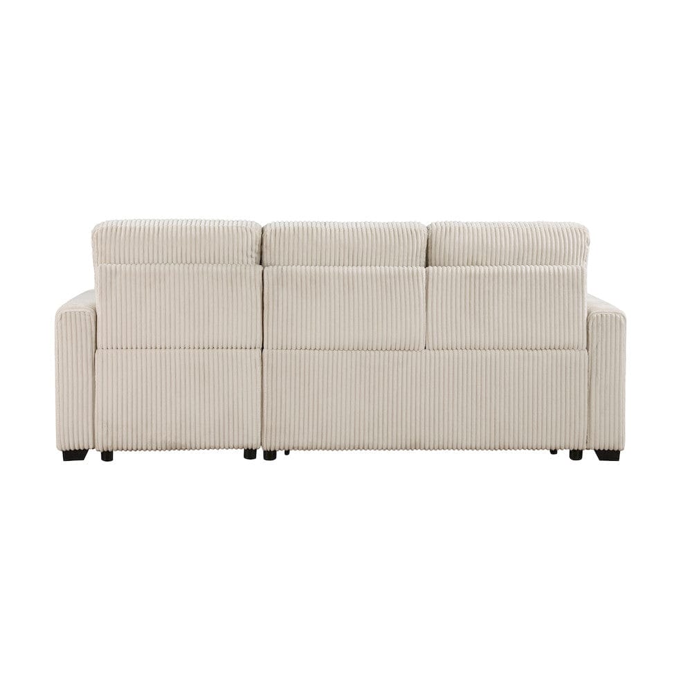 Homelegance  - Rhett 3-Piece Reversible Sectional W/ Pull-out Bed and Hidden Storage in Beige - 9649BExSC  view 11