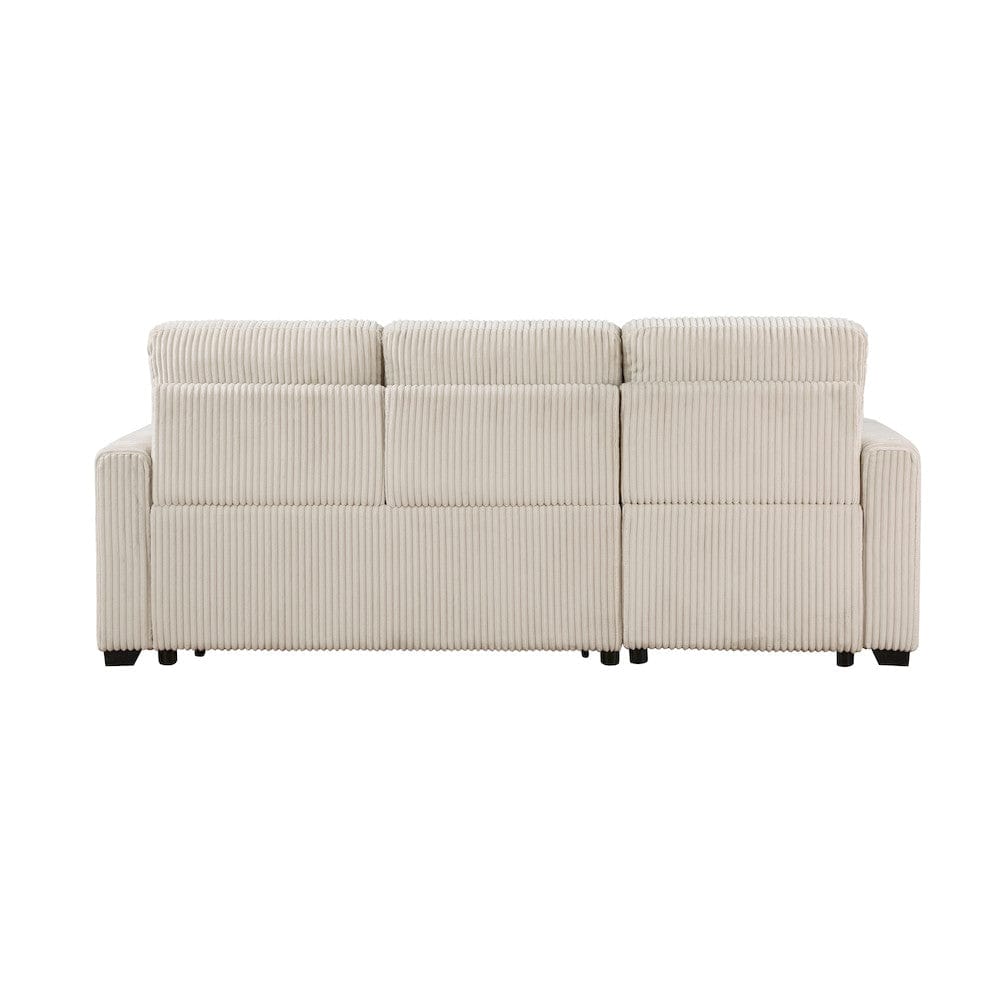 Homelegance  - Rhett 3-Piece Reversible Sectional W/ Pull-out Bed and Hidden Storage in Beige - 9649BExSC  view 12