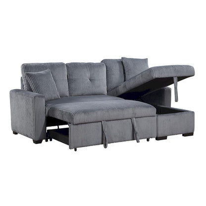 Homelegance  - Rhett 3-Piece Reversible Sectional W/ Pull-out Bed and Hidden Storage in Dark Gray - 9649DGxSC  view 1