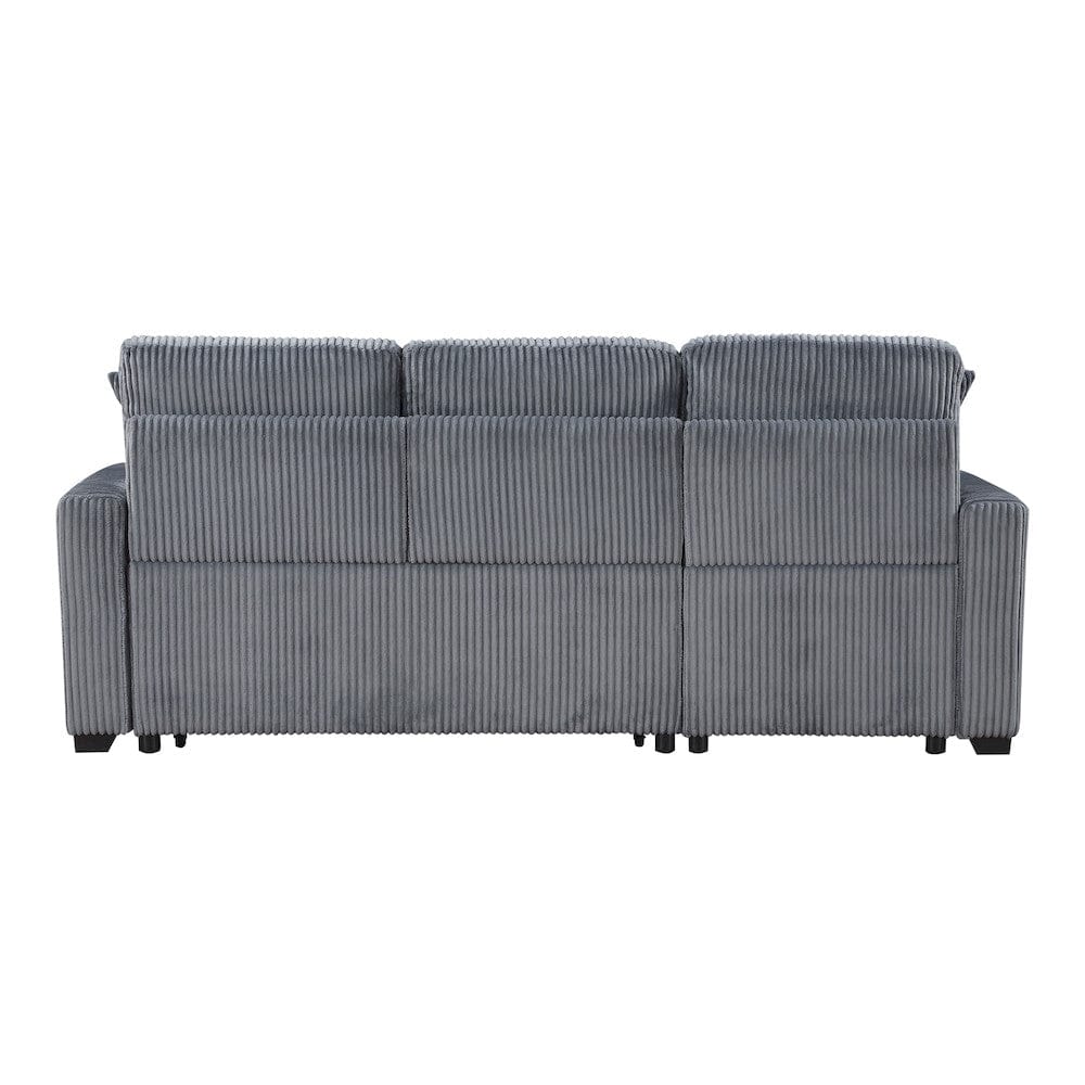 Homelegance  - Rhett 3-Piece Reversible Sectional W/ Pull-out Bed and Hidden Storage in Dark Gray - 9649DGxSC  view 8