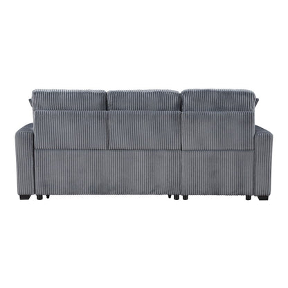 Homelegance  - Rhett 3-Piece Reversible Sectional W/ Pull-out Bed and Hidden Storage in Dark Gray - 9649DGxSC  view 8