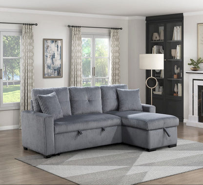 Homelegance  - Rhett 3-Piece Reversible Sectional W/ Pull-out Bed and Hidden Storage in Dark Gray - 9649DGxSC  view 10