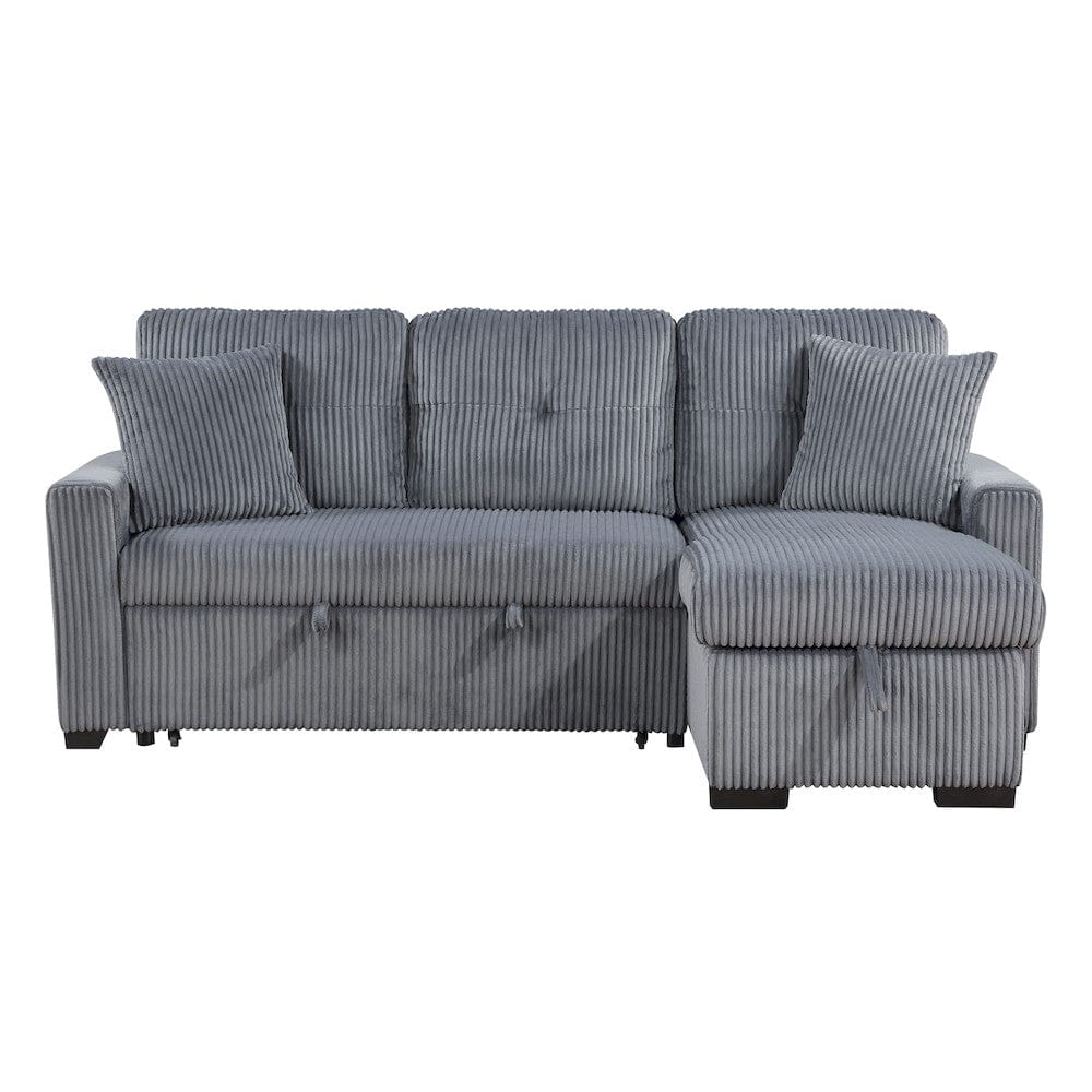 Homelegance  - Rhett 3-Piece Reversible Sectional W/ Pull-out Bed and Hidden Storage in Dark Gray - 9649DGxSC  view 12