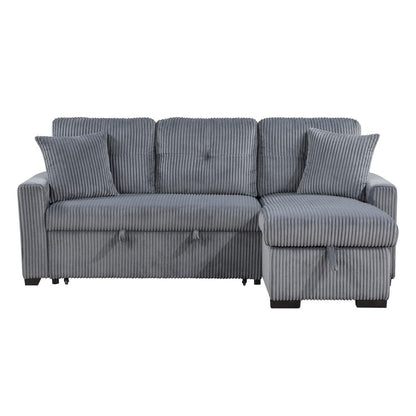 Homelegance  - Rhett 3-Piece Reversible Sectional W/ Pull-out Bed and Hidden Storage in Dark Gray - 9649DGxSC  view 12