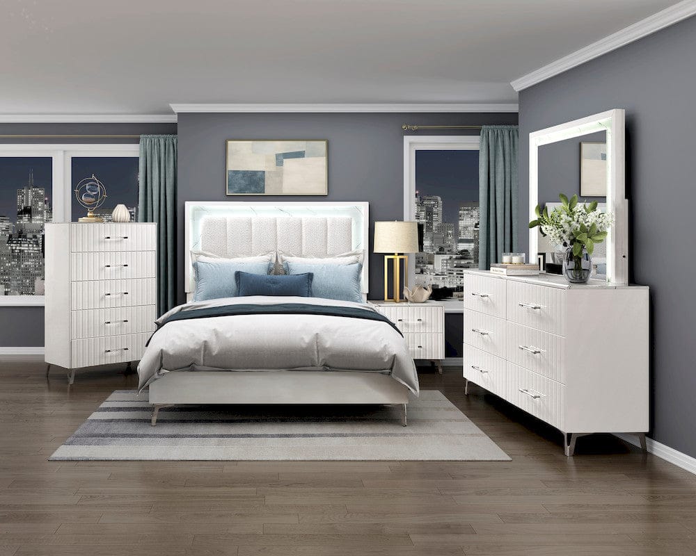 Homelegance  - Ripple Queen Bed in White - 2457-1x  view 3