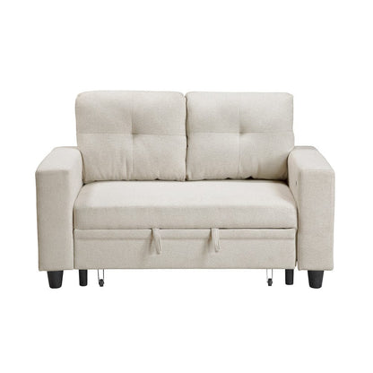 Homelegance  - Robinson Love Seat W/ Pull-out Bed, Shelves and Charging Ports in Beige - 9705BE-2x  view 1