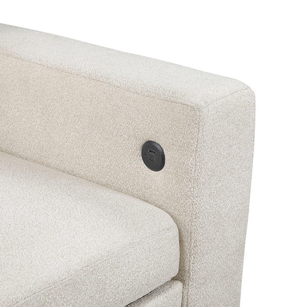 Homelegance  - Robinson Love Seat W/ Pull-out Bed, Shelves and Charging Ports in Beige - 9705BE-2x  view 4