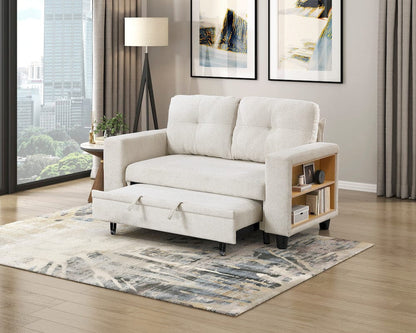 Homelegance  - Robinson Love Seat W/ Pull-out Bed, Shelves and Charging Ports in Beige - 9705BE-2x  view 8