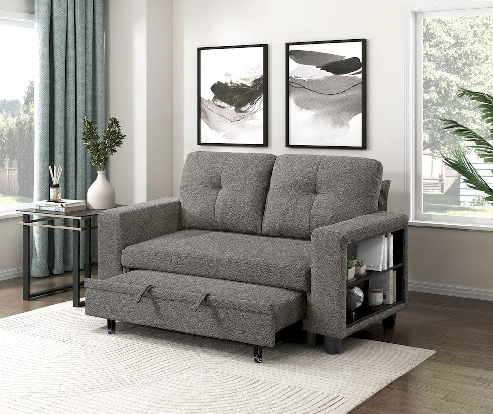 Homelegance  - Robinson Love Seat W/ Pull-out Bed, Shelves and Charging Ports in Dark brown - 9705DB-2x  view 4
