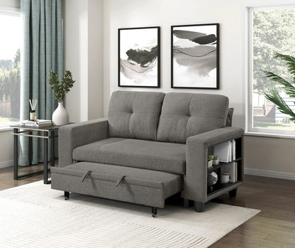 Homelegance  - Robinson Love Seat W/ Pull-out Bed, Shelves and Charging Ports in Dark brown - 9705DB-2x  view 4