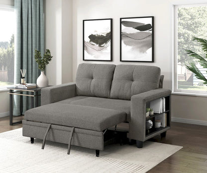 Homelegance  - Robinson Love Seat W/ Pull-out Bed, Shelves and Charging Ports in Dark brown - 9705DB-2x  view 6