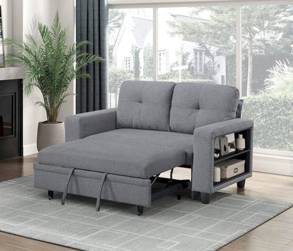 Homelegance  - Robinson Love Seat W/ Pull-out Bed, Shelves and Charging Ports in Gray - 9705GY-2x  view 2