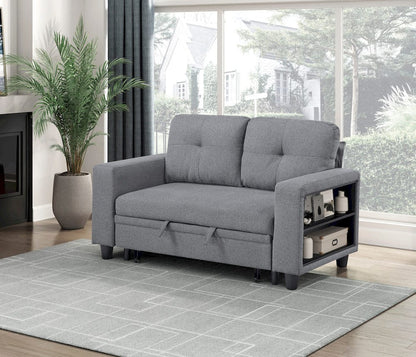 Homelegance  - Robinson Love Seat W/ Pull-out Bed, Shelves and Charging Ports in Gray - 9705GY-2x  view 9