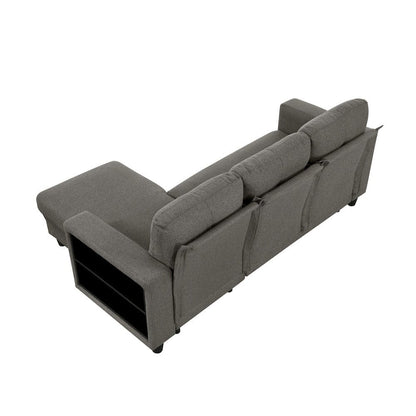 Homelegance  - Robinson Sectional W/ Reversible Chaise, Pull-out Bed, Shelves and Charging Ports in Dark brown - 9705DBx32AVC  view 7