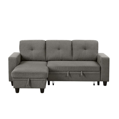 Homelegance  - Robinson Sectional W/ Reversible Chaise, Pull-out Bed, Shelves and Charging Ports in Dark brown - 9705DBx32AVC  view 11