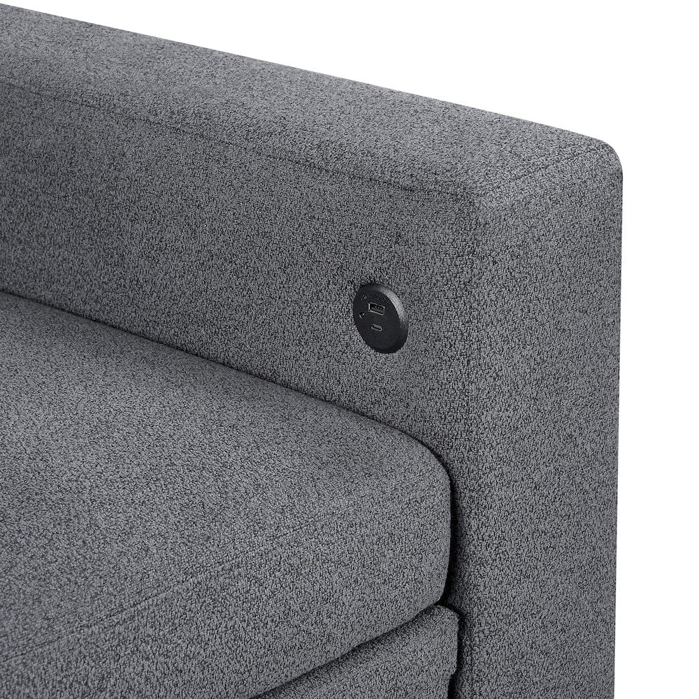 Homelegance  - Robinson Sectional W/ Two Chaises, Pull-out Bed, Shelves and Charging Ports in Gray - 9705GYx42AVC  view 2