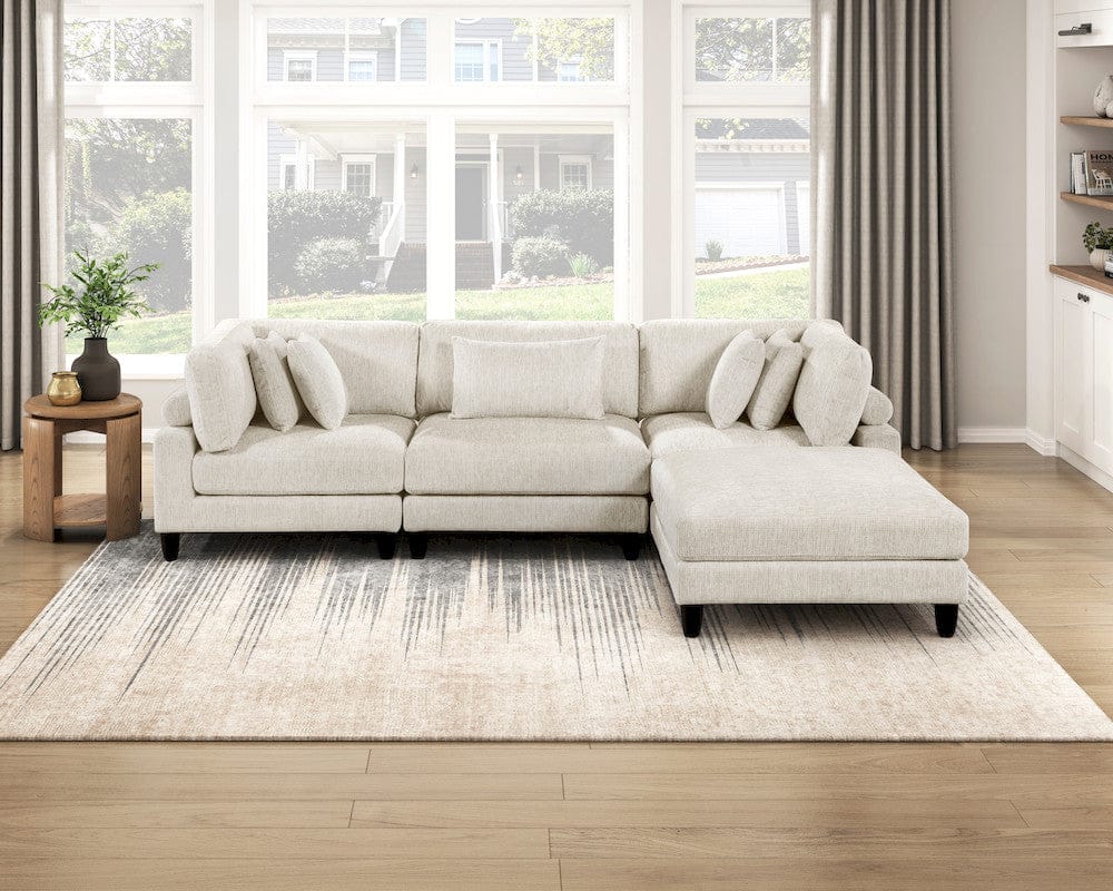 Homelegance  - Robstown 4-Piece Modular Sectional W/ Ottoman in Beige - 9688NBEx42CRACOT  view 12