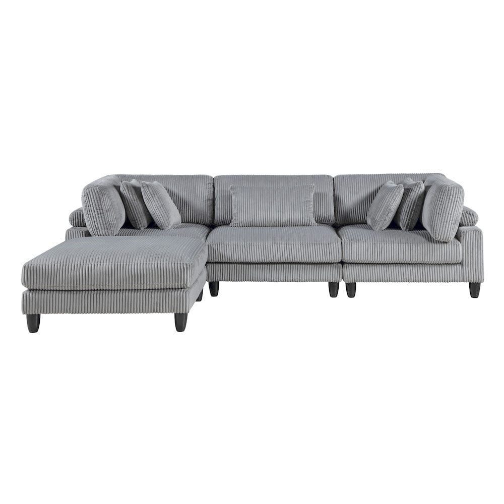 Homelegance  - Robstown 4-Piece Modular Sectional W/ Ottoman in Gray - 9688GYx42CRACOT  view 1