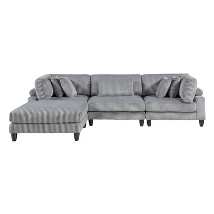 Homelegance  - Robstown 4-Piece Modular Sectional W/ Ottoman in Gray - 9688GYx42CRACOT  view 1