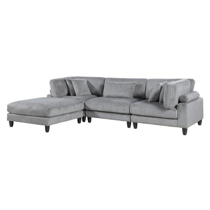 Homelegance  - Robstown 4-Piece Modular Sectional W/ Ottoman in Gray - 9688GYx42CRACOT  view 12