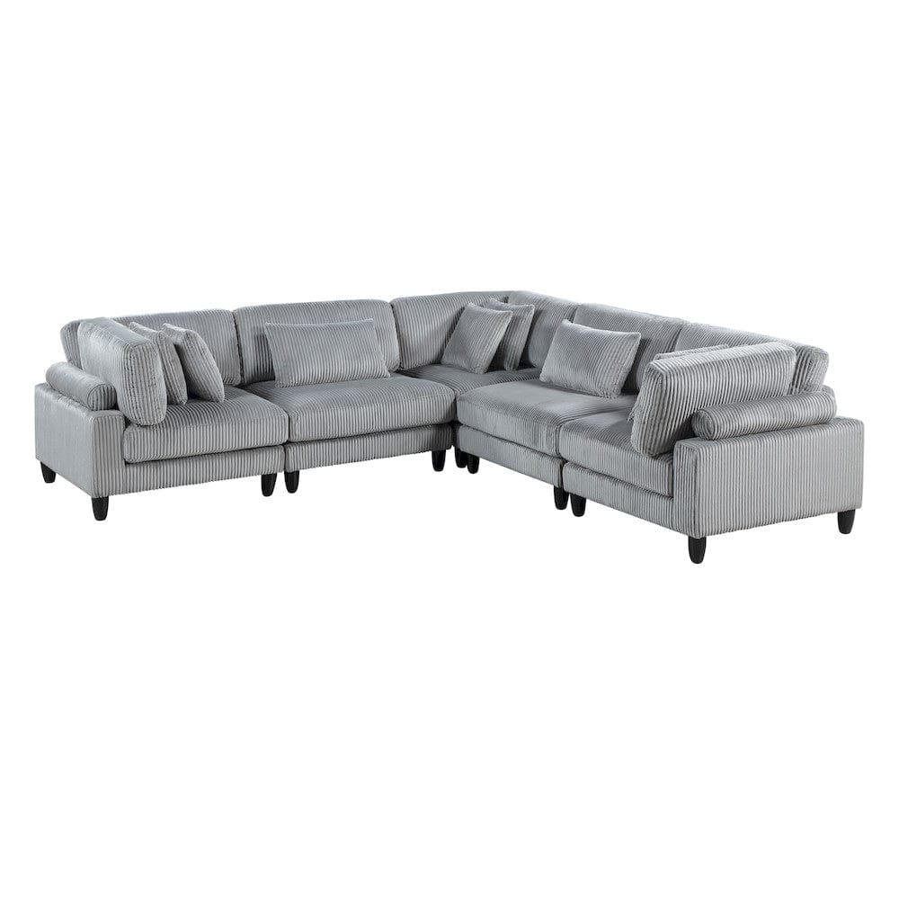 Homelegance  - Robstown 5-Piece Modular Sectional in Gray - 9688GYx53CR2AC  view 1