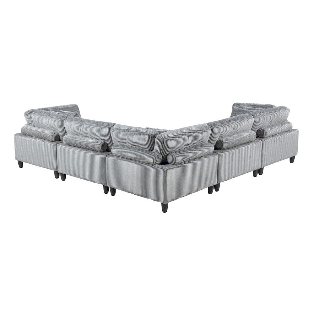 Homelegance  - Robstown 5-Piece Modular Sectional in Gray - 9688GYx53CR2AC  view 3