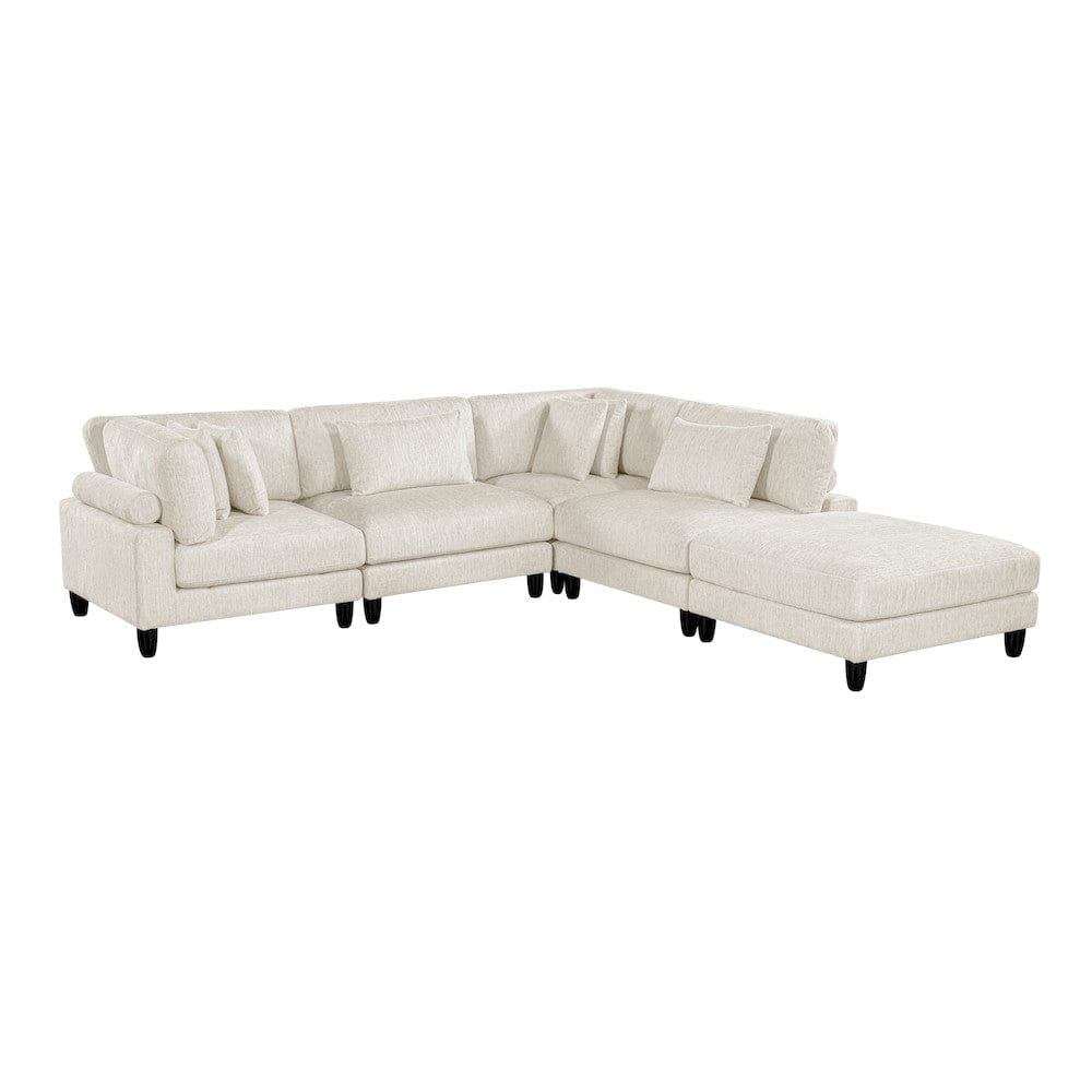 Homelegance  - Robstown 5-Piece Modular Sectional W/ Ottoman in Beige - 9688NBEx52CR2ACOT  view 1
