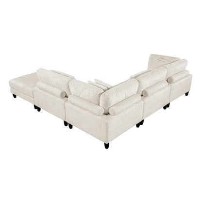 Homelegance  - Robstown 5-Piece Modular Sectional W/ Ottoman in Beige - 9688NBEx52CR2ACOT  view 12