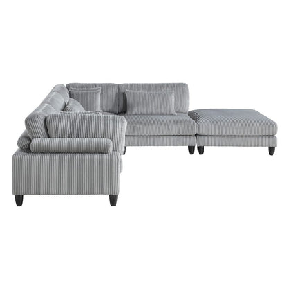 Homelegance  - Robstown 5-Piece Modular Sectional W/ Ottoman in Gray - 9688GYx52CR2ACOT  view 10