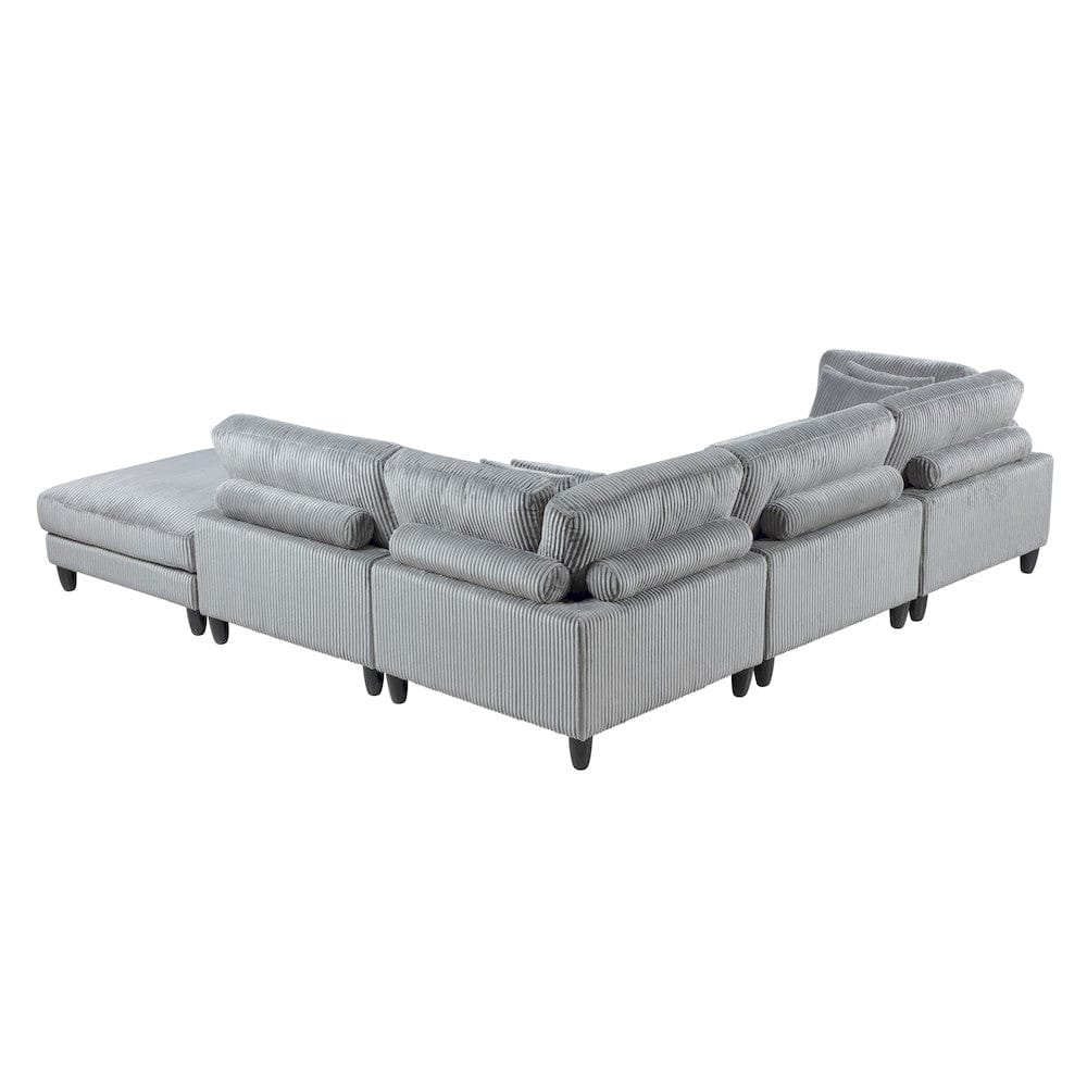 Homelegance  - Robstown 5-Piece Modular Sectional W/ Ottoman in Gray - 9688GYx52CR2ACOT  view 11