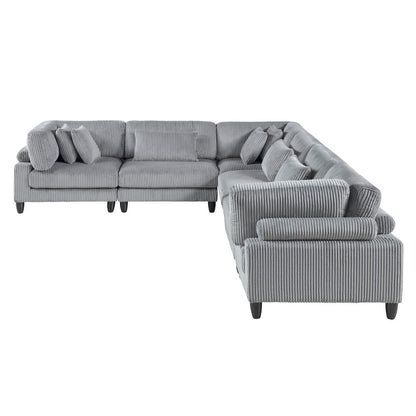 Homelegance  - Robstown 6-Piece Modular Sectional in Gray - 9688GYx63CR3AC  view 5