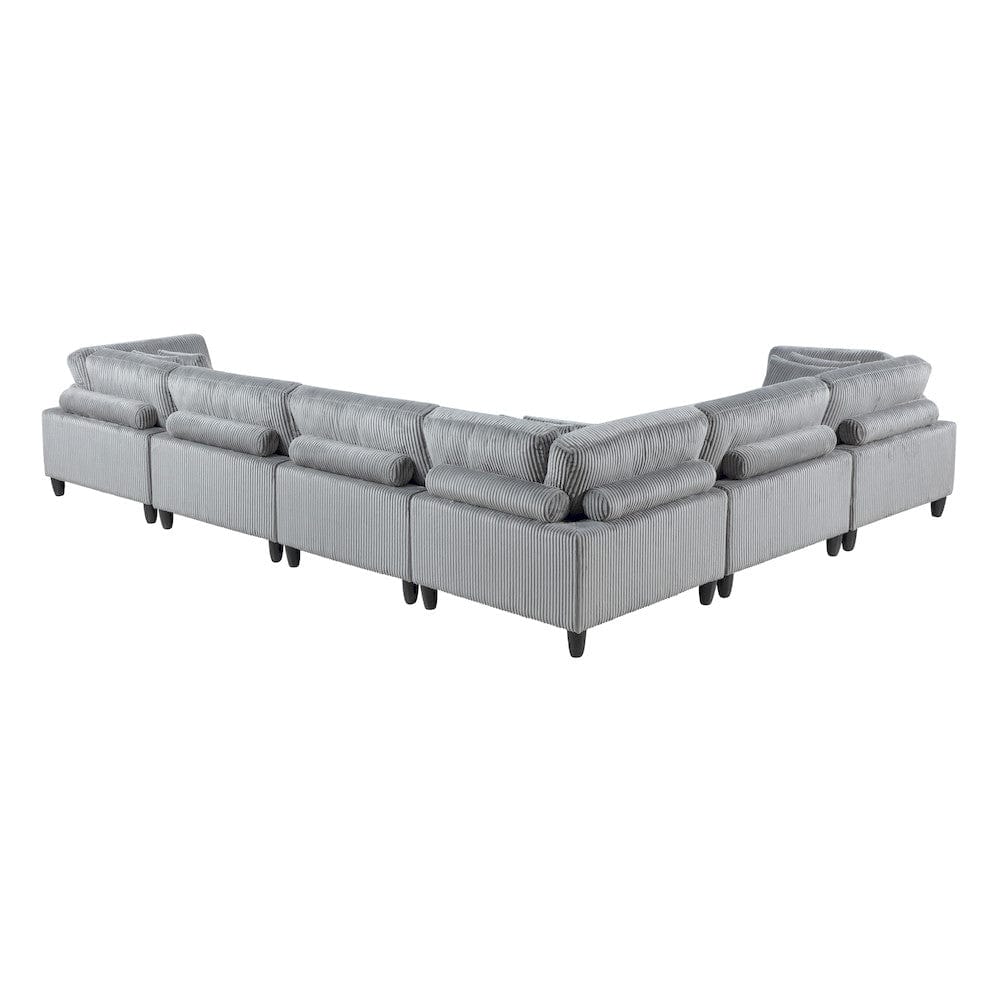 Homelegance  - Robstown 6-Piece Modular Sectional in Gray - 9688GYx63CR3AC  view 6