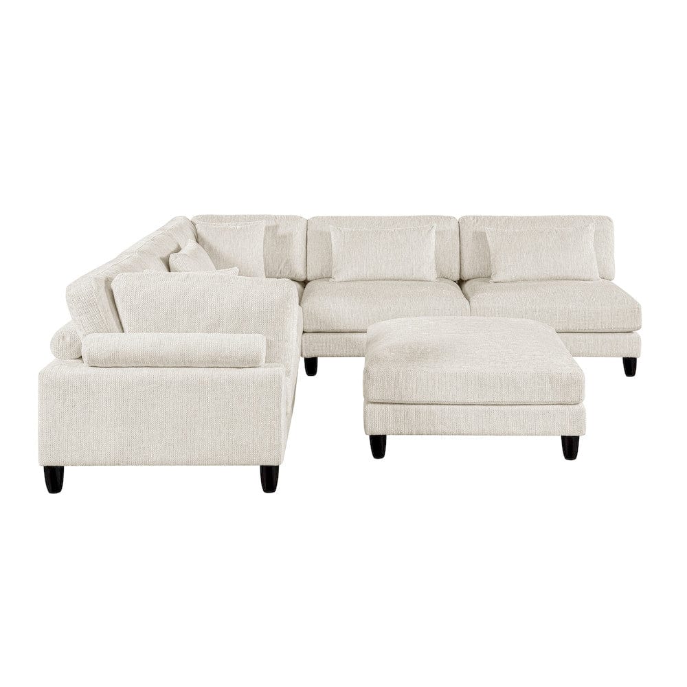 Homelegance  - Robstown 6-Piece Modular Sectional W/ Ottoman in Beige - 9688NBEx62CR3ACOT  view 11