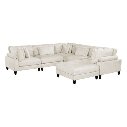 Homelegance  - Robstown 6-Piece Modular Sectional W/ Ottoman in Beige - 9688NBEx63CR2ACOT  view 1