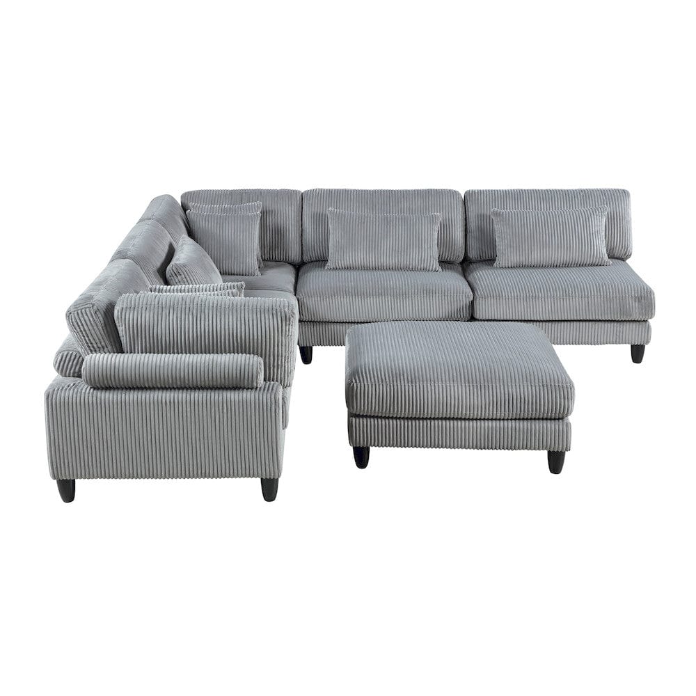 Homelegance  - Robstown 6-Piece Modular Sectional W/ Ottoman in Gray - 9688GYx62CR3ACOT  view 8