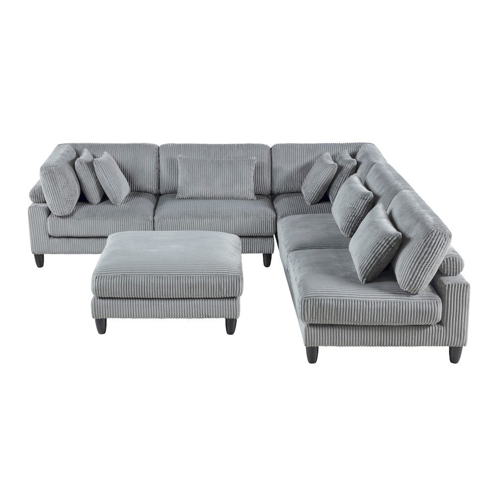 Homelegance  - Robstown 6-Piece Modular Sectional W/ Ottoman in Gray - 9688GYx62CR3ACOT  view 9