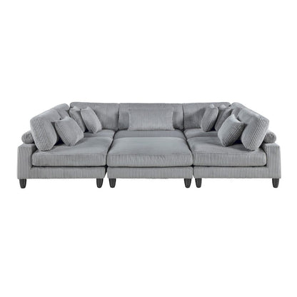 Homelegance  - Robstown 6-Piece Modular Sectional W/ Ottoman in Gray - 9688GYx62CR3ACOT  view 11