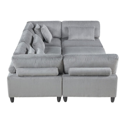 Homelegance  - Robstown 6-Piece Modular Sectional W/ Ottoman in Gray - 9688GYx62CR3ACOT  view 12