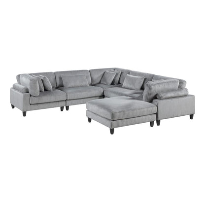 Homelegance  - Robstown 6-Piece Modular Sectional W/ Ottoman in Gray - 9688GYx63CR2ACOT  view 1