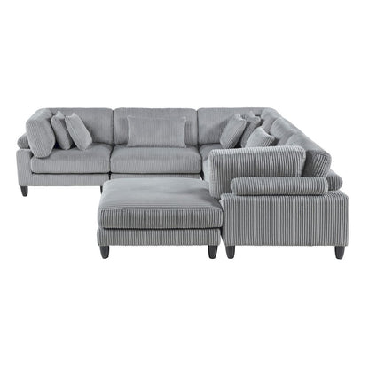 Homelegance  - Robstown 6-Piece Modular Sectional W/ Ottoman in Gray - 9688GYx63CR2ACOT  view 5