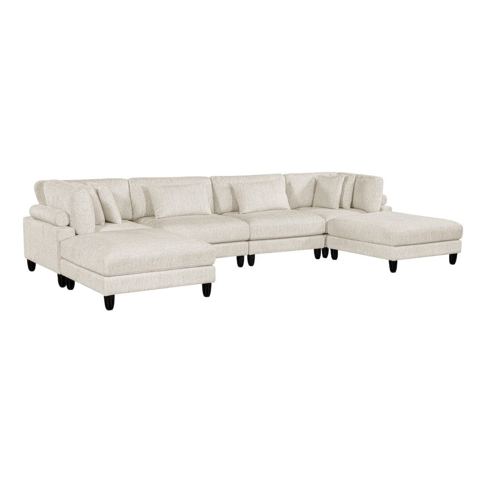 Homelegance  - Robstown 6-Piece Modular Sectional W/ Ottomans in Beige - 9688NBEx62CR2AC2OT  view 1