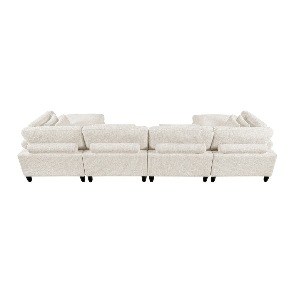 Homelegance  - Robstown 6-Piece Modular Sectional W/ Ottomans in Beige - 9688NBEx62CR2AC2OT  view 2