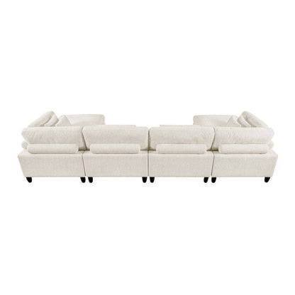 Homelegance  - Robstown 6-Piece Modular Sectional W/ Ottomans in Beige - 9688NBEx62CR2AC2OT  view 2