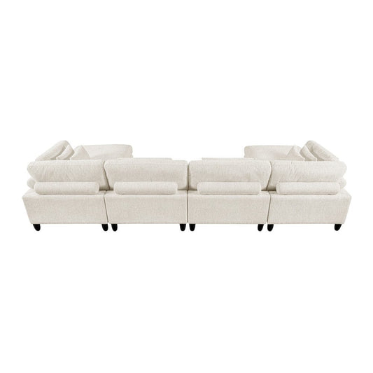 Homelegance  - Robstown 6-Piece Modular Sectional W/ Ottomans in Beige - 9688NBEx62CR2AC2OT  view 2