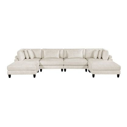 Homelegance  - Robstown 6-Piece Modular Sectional W/ Ottomans in Beige - 9688NBEx62CR2AC2OT  view 8