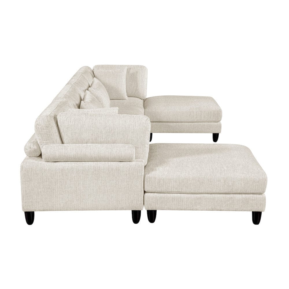 Homelegance  - Robstown 6-Piece Modular Sectional W/ Ottomans in Beige - 9688NBEx62CR2AC2OT  view 9