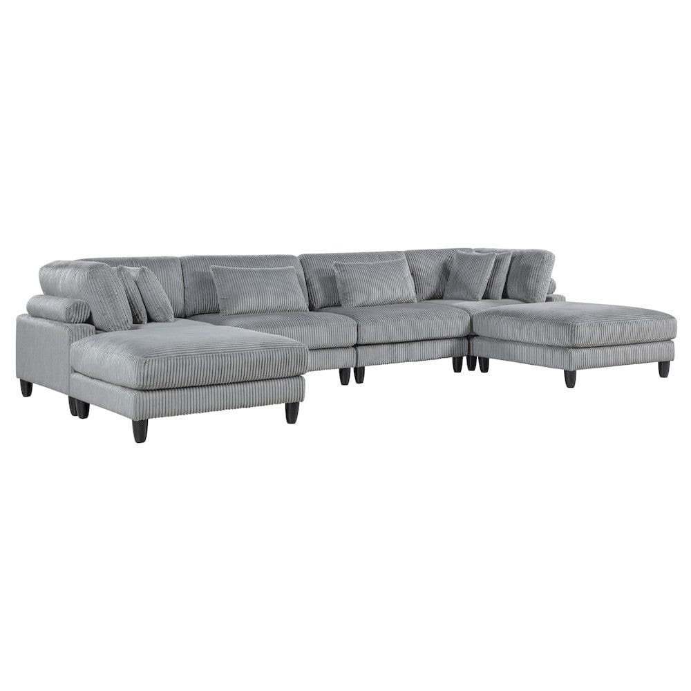 Homelegance  - Robstown 6-Piece Modular Sectional W/ Ottomans in Gray - 9688GYx62CR2AC2OT  view 4